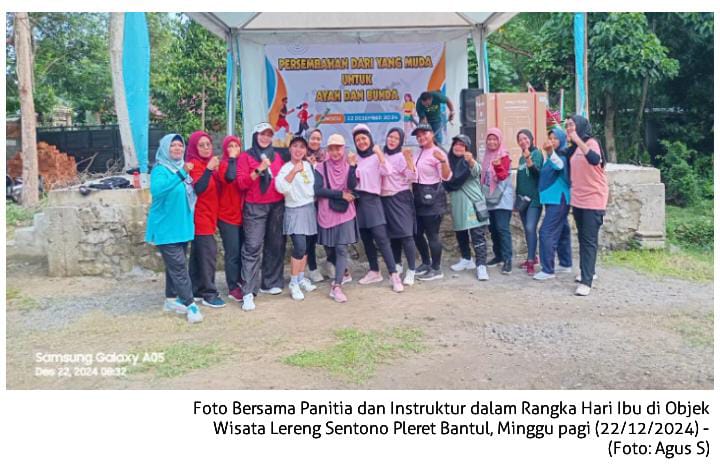 Warga sekitar Objek Wisata Lereng Sentono Gelar Senam Bersama di Hari Ibu 2024. Inilah Keseruannya!