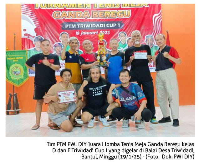 Tim Tenis Meja PTM PWI DIY Juara Triwidadi Cup. Ini Buktinya!